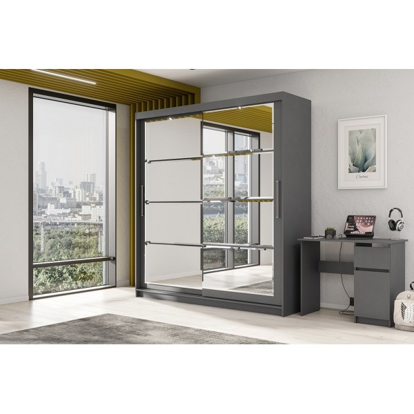 Шкаф-купе "ШКП-3" Макс Графит серый (2.0 м.) (SV-Мебель)